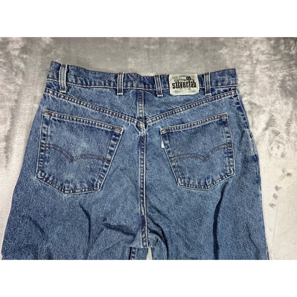Vintage Levis SilverTab Baggy Jeans 36x30 Medium Wash Denim Made in USA 90s - Picture 12 of 13